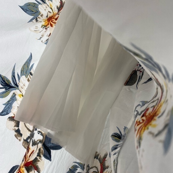 Summer Floral Dress One-Shoulder Flower and Leaf Printed Splicing Sisters Maxi - Picture 4 of 5